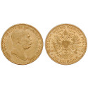 Österreich, Kaiserreich, Franz Joseph I., 20 Kronen 1908, 6,09 g fein, ss/vz