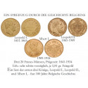 Belgien, Königreich, Diverse Herrscher, 3x20 Francs 1841-1934, 17,42 g fein, ss-vz