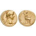 Römische Kaiserzeit, Tiberius, Aureus ca. 14-18, ss-vz