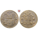 Nebengebiete, Deutsch-Ostafrika, 20 Heller 1916, Drei Blätter / Kleine Krone, T, st, J. 726b