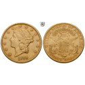 USA, 20 Dollars 1890, 30,09 g fein, ss