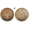 Deutsches Kaiserreich, 50 Pfennig 1875, B, f.st, J. 7