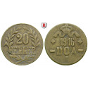 Nebengebiete, Deutsch-Ostafrika, 20 Heller 1916, T, ss, J. 726b