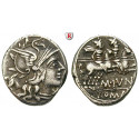 Römische Republik, M. Junius Silanus, Denar 145 v.Chr., ss