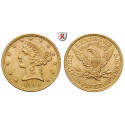 USA, 5 Dollars 1900, 7,52 g fein, vz-st