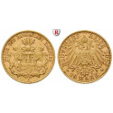 Deutsches Kaiserreich, Hamburg, 10 Mark 1907, J, vz, J. 211