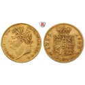 Grossbritannien, George IV., Half-Sovereign 1825, 3,66 g fein, ss