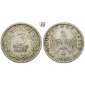 Weimarer Republik, 3 Reichsmark 1931, Kursmünze, A, ss, J. 349