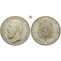 Deutsches Kaiserreich, Baden, Friedrich I., 5 Mark 1888, ohne Querstrich im A, G, ss/vz, J. 27F