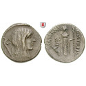 Römische Republik, L. Hostilius Saserna, Denar 48 v.Chr., ss+
