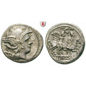Römische Republik, Anonym, Denar 208-206 v.Chr., vz