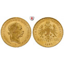 Österreich, Kaiserreich, Franz Joseph I., 4 Gulden 1885, 2,9 g fein, f.st