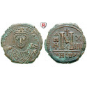 Byzanz, Mauricius Tiberius, Follis Jahr 14 = 595-596, vz