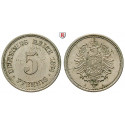 Deutsches Kaiserreich, 5 Pfennig 1874, A, vz-st, J. 3