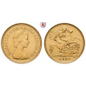 Grossbritannien, Elizabeth II., Half-Sovereign 1982, 3,66 g fein, vz