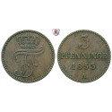 Mecklenburg, Mecklenburg-Schwerin, Friedrich Franz II., 3 Pfennig 1855, ss