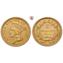 USA, 3 Dollars 1854, 4,5 g fein, ss