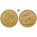 Grossbritannien, George IV., Sovereign 1824, 7,32 g fein, ss