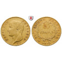 Frankreich, Napoleon I. (Kaiser), 20 Francs 1804-1805 (AN 13), 5,81 g fein, ss