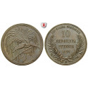 Nebengebiete, Deutsch-Neuguinea, 10 Neu-Guinea Pfennig 1894, Paradiesvogel, A, f.vz, J. 703