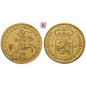 Niederlande, Holland, 7 Gulden (1/2 Goldener Reiter) 1750, vz