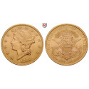 USA, 20 Dollars 1889, 30,09 g fein, f.st