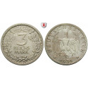Weimarer Republik, 3 Reichsmark 1931, Kursmünze, D, vz/f.vz, J. 349