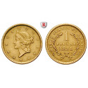 USA, Dollar 1851, 1,5 g fein, ss+
