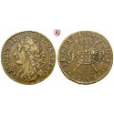 Irland, James II., 1/2 Crown zu 30 Pence Oktober 1689, ss+