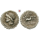Römische Republik, L. Scipio Asiagenus, Denar, serratus 106 v.Chr., ss