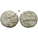 Römische Republik, Cn. Lucretius Trio, Denar 136 v.Chr., ss-vz