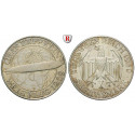 Weimarer Republik, 3 Reichsmark 1930, Zeppelin, D, vz aus PP, J. 342