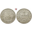 Weimarer Republik, 3 Reichsmark 1932, Kursmünze, F, vz, J. 349