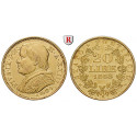 Vatikan, Pius IX., 20 Lire 1868, 5,81 g fein, ss-vz