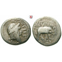 Römische Republik, Q. Caecilius Metellus, Denar 47-46 v.Chr., ss/f.ss