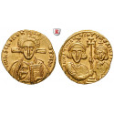 Byzanz, Justinian II. und Tiberius, Solidus 705-711, vz-st
