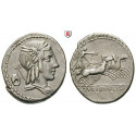Römische Republik, L. Iulius Bursio, Denar 85 v.Chr., ss-vz
