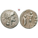 Römische Republik, P. Laeca, Denar 110-109 v.Chr., ss+