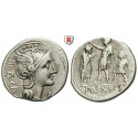 Römische Republik, P. Laeca, Denar 110-109 v.Chr., ss