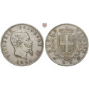 Italien, Königreich, Vittorio Emanuele II., 5 Lire 1864, ss+