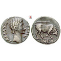 Römische Kaiserzeit, Augustus, Denar 15-13 v.Chr., ss+