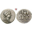 Römische Republik, Caius Iulius Caesar, Denar 46-45 v.Chr., f.vz