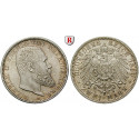 Deutsches Kaiserreich, Württemberg, Wilhelm II., 2 Mark 1899, F, vz-st/st, J. 174