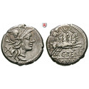 Römische Republik, C. Renius, Denar 138 v.Chr., ss+