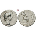 Römische Kaiserzeit, Tiberius, Denar 14-37, f.vz