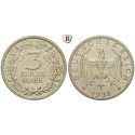 Weimarer Republik, 3 Reichsmark 1931, Kursmünze, G, vz, J. 349