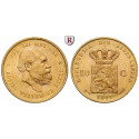 Niederlande, Königreich, Willem III., 10 Gulden 1877, 6,06 g fein, vz-st