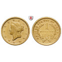 USA, Dollar 1854, 1,5 g fein, ss