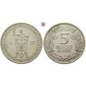 Weimarer Republik, 5 Reichsmark 1925, Rheinlande, F, f.vz, J. 322