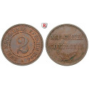 Nebengebiete, Deutsch-Neuguinea, 2 Neu-Guinea Pfennig 1894, A, vz, J. 702